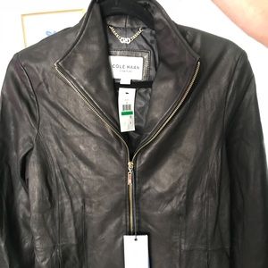 Cole Haan Black Leather Jacket
